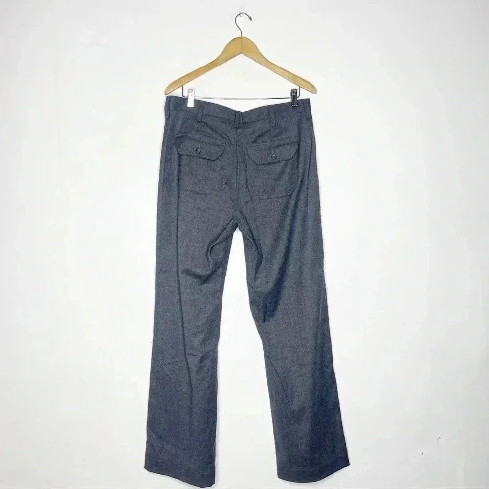 Banana Republic Wool Mens Trouser Pants Gray Chinos Size 34 x 34